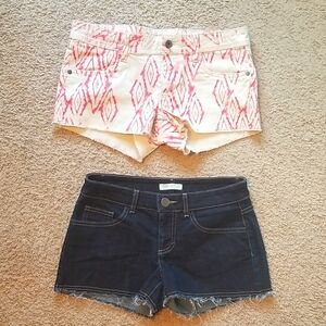 2 For $14 Size 7 Shorts, Mudd White/Pink, Love Fire Denim